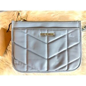 Steve Madden Blue Quilted Clutch with Chain Strap